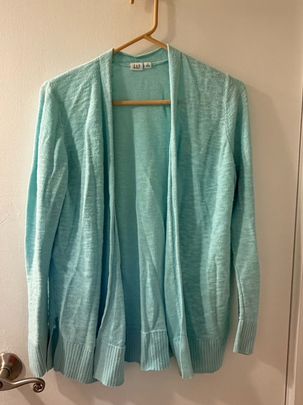 GAP Women's Open-Front Aqua Cardigan